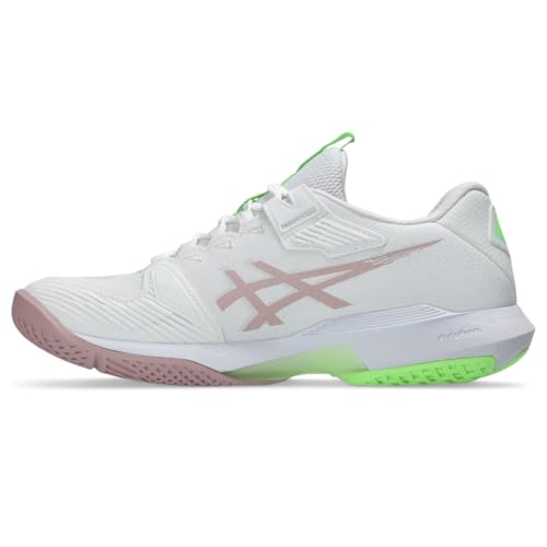 ASICS Women's Solution Speed FlyteFoam 4 Clay Tennis Shoes, 9, White/MORGANITE