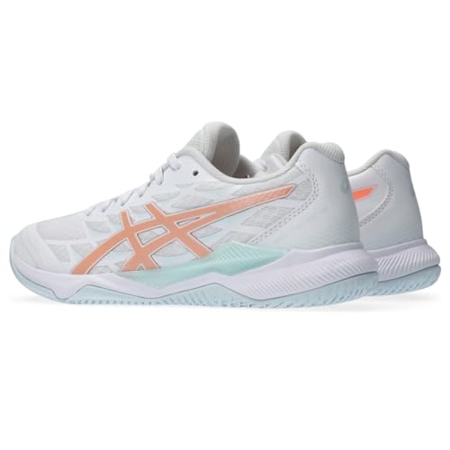 ASICS Women's Gel-Tactic 12 Volleyball Shoes, 11, White/Bright Sunstone