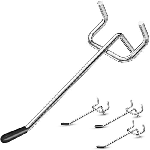 WIESVOP Pegboard Hooks, 25 Pack 4 inch Peg Board Organizer Accessories for Hanging Fit 1/8" Metal Peg Board Hooks for Garage, Workshop, Office, Craft Storage, Kitchen