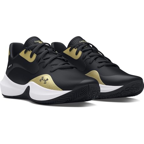 Under Armour Unisex Lockdown 7 Low, (001) Black/Metallic Gold/Black, 8, US