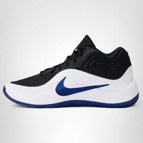 Nike Men's Precision 8 Mid Basketball Shoes, Black/Game Blue-White-Game Blue, 11
