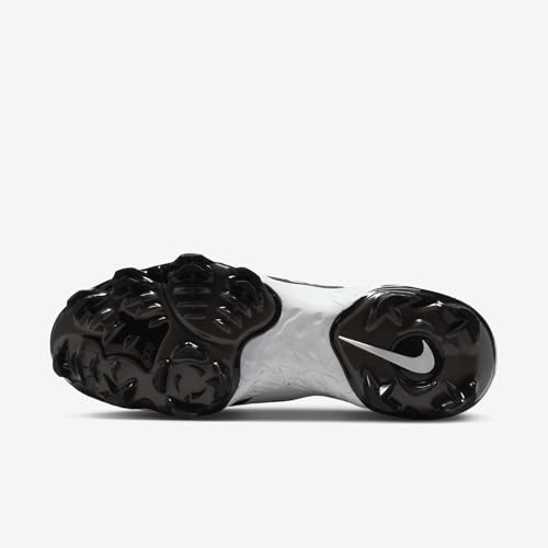 Nike Alpha Huarache Elite 4 Low MCS Men's Baseball Cleats (FD6255-108, White/Black) Size 12