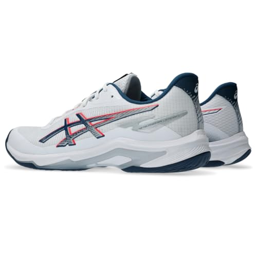 ASICS Men's Netburner Ballistic FlyteFoam 4 Volleyball Shoes, 11.5, White/MAKO Blue