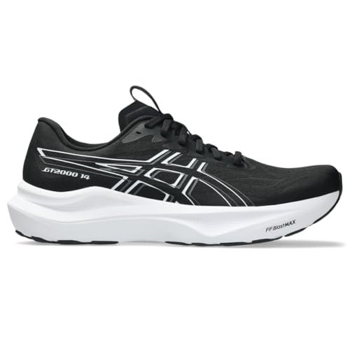 ASICS Men's GT-2000 14 Running Shoes, 12, Black/White