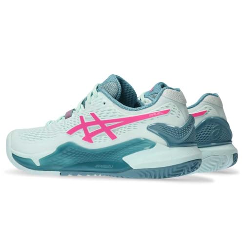 ASICS Women's Gel-Resolution 9 Padel Sneaker, Soothing SEA/HOT Pink, 4 UK, Soothing Sea Hot Pink, 4 UK
