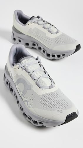 On Men's Cloudmonster Sneakers, Ice | Alloy, Grey, 11.5 Medium US