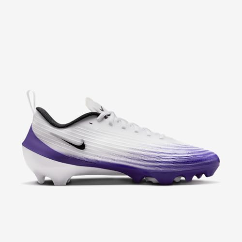 Nike Vapor Speed 3 Football Cleats (HM8849-101, White/Court Purple/Metallic Silver/Black) Size 8.5