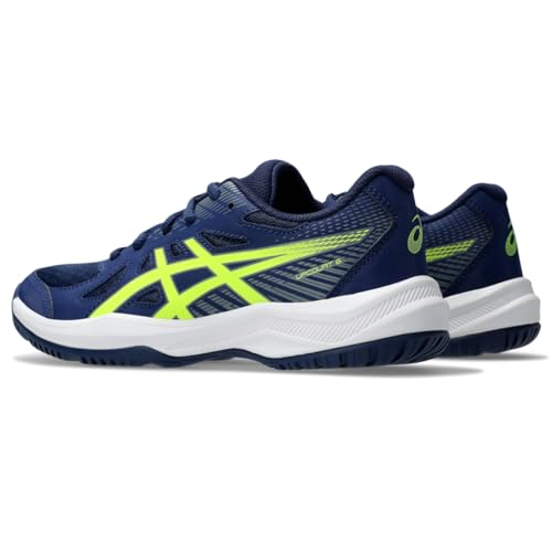 ASICS Kid's Upcourt 6 Grade School Volleyball Shoes, 7, Blue Expanse/Safety Yellow