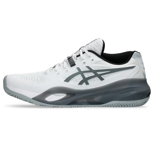 ASICS Men's Gel-Resolution X Padel Tennis Shoes, 9, White/Steel Grey