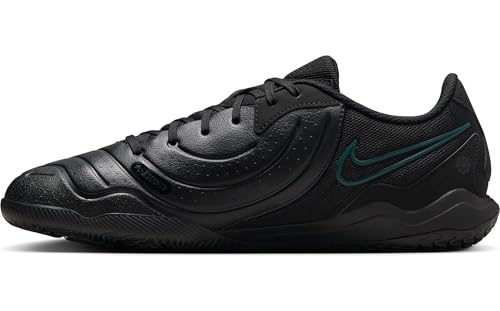 Nike Tiempo Legend 10 Academy Indoor/Court Low-Top Soccer Shoes (DV4341-002, Black/Deep Jungle/Black) Size 8.5