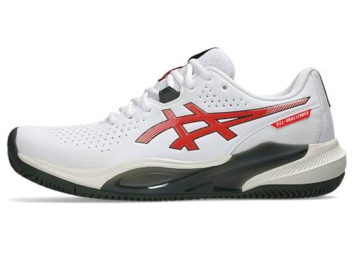 ASICS Men's Gel-Challenger 15 Clay Trainers, White Cherry Tomato, 8.5 US