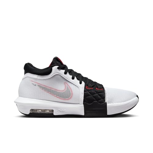 NIKE Lebron Witness 8 Basketball Shoes (FB2239-103, White/University Red/Black) Size 10