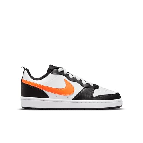 Nike Big Kid's Court Borough Low 2 White/Total Orange-Black (BQ5448 115) - 4