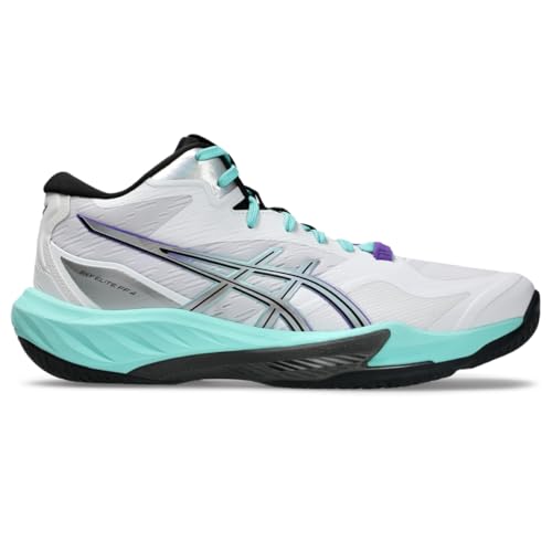 ASICS Men's Sky Elite FF MT 4 Volleyball Shoes, 10.5, White/Radiant Amethyst