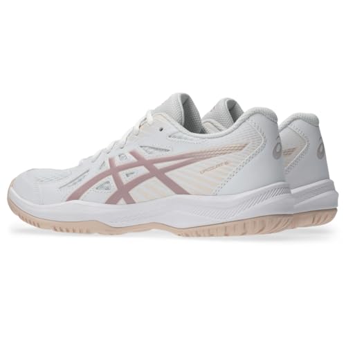 ASICS Women's Upcourt 6 Volleyball Shoes, 9, White/MORGANITE