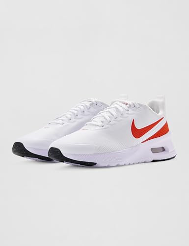Nike Men's Air Max Nuaxis, White/Picante Red-Black, 10