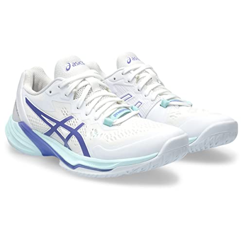 ASICS Women's SKY ELITE FlyteFoam 2 Volleyball Shoes, 9, WHITE/BLUE VIOLET