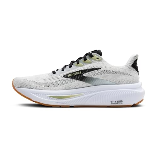Brooks Men’s Ghost 17 Neutral Running Shoe - White/Black/Tea - 12.5 Medium
