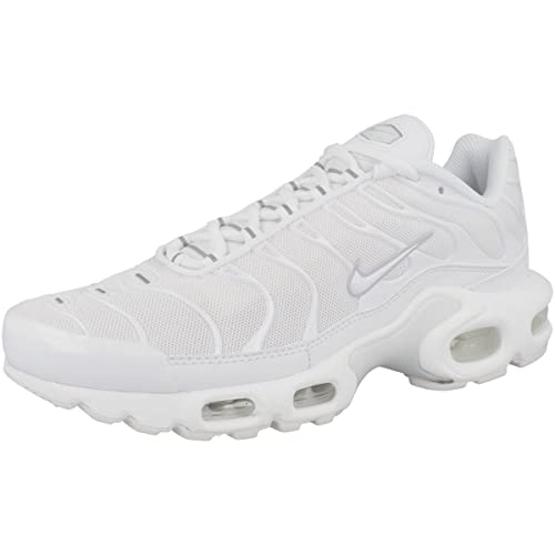 Nike Air Max Plus Womens Running Shoes, White/White-Pure Platinum, 7.5 M US