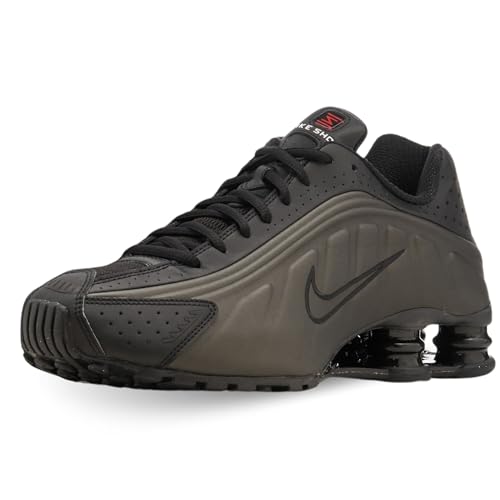 Nike Shox R4 Men's Shoes (HQ1988-001, Black/Black/Bright Crimson/Black) Size 11.5