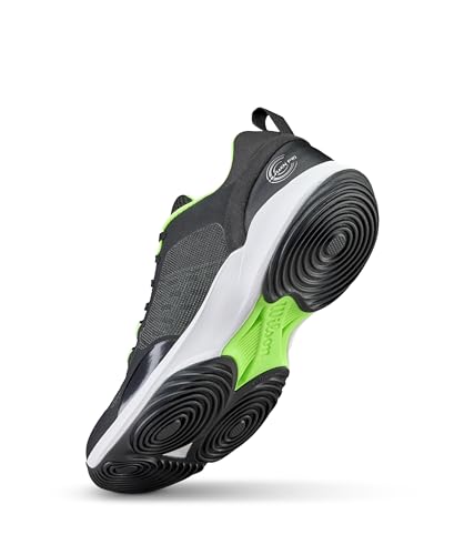 WILSON Hurakn Pro V2 Men's Padel Shoe - Black/White/Green Gecko, Size 10.5 US
