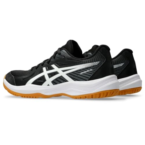 ASICS Women's Upcourt 6 Volleyball Shoes, 9, Black/White