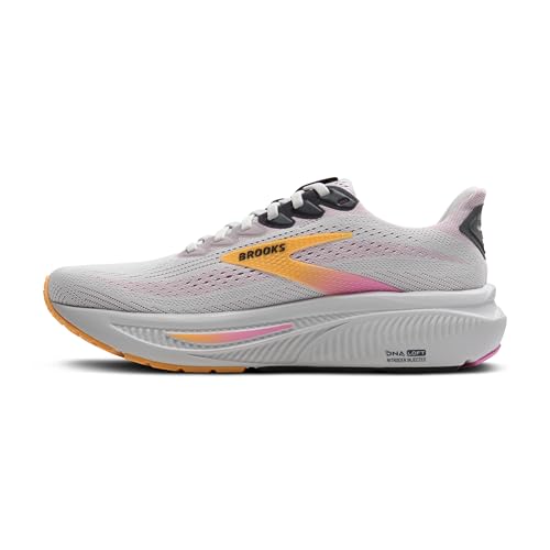Brooks Women’s Ghost 17 Neutral Running Shoe - Oyster/Apricot/Pink - 10 Medium