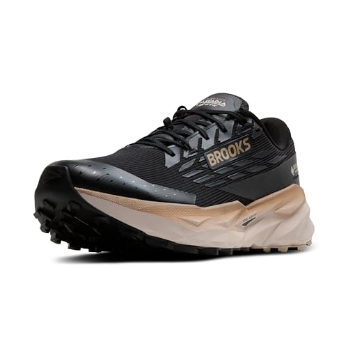 Brooks Men’s Cascadia19 GTX Waterproof Mountain Trail Running Shoe - Black/Ebony/Chateau Gray - 7 Medium