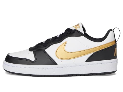Nike Unisex Kids Court Borough Low Recraft (Big Kid) Black/Metallic Gold/Black/White 4.5 Big Kid Medium