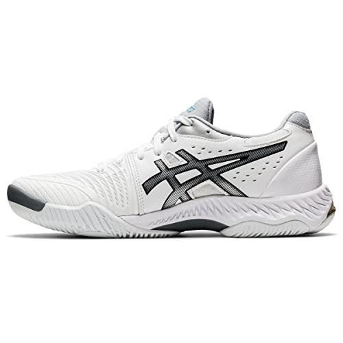 ASICS Women's Netburner Ballistic FlyteFoam 2 Volleyball Shoes, 7, White/Black