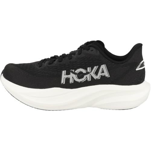 Hoka Women's Mach 7 Sneaker, Black/White, 8