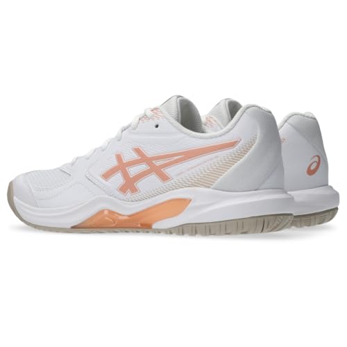 ASICS Women's Gel-Dedicate 9 Tennis Shoes, 8, White/Cantaloupe