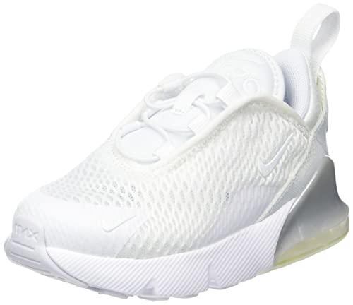 Nike Baby/Toddler Air Max 270 Shoes, White/White/Metallic Silver, 7C