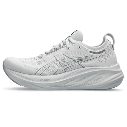 ASICS Women's Gel-Nimbus 26 Running Shoe, 12.5, Concrete/Pure Silver