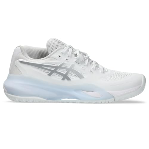 ASICS Women's Gel-Resolution X Tennis Shoes, 9, White/Pure Silver