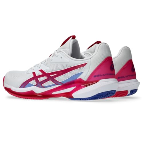 ASICS Women's Solution Speed FlyteFoam 3 Clay Tennis Shoes, 10, White/Bright Rose