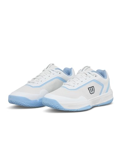 WILSON CourtGlide Women's Tennis Shoe - White/Airy Blue/Navy Blazer, Size 10 US