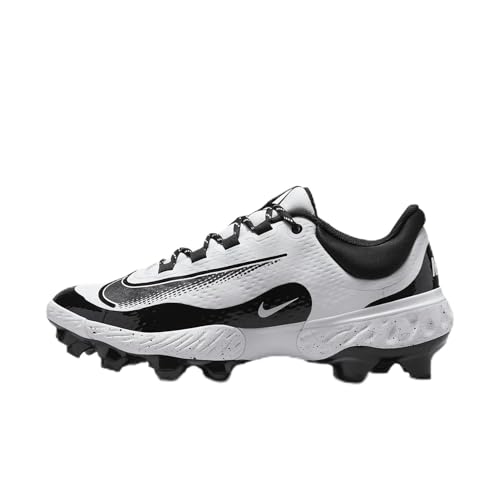 Nike Alpha Huarache Elite 4 Low MCS Men's Baseball Cleats (FD6255-108, White/Black) Size 12