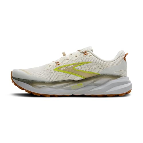 Brooks Men’s Cascadia 19 Mountain Trail Running Shoe - Coconut/Olive/Ginger - 7 Medium