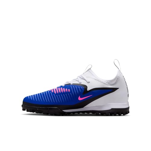 Nike Jr. Phantom 6 Low Academy Big Kids' Turf Soccer Shoes (Racer Blue/White/Pink Blast) Size 5