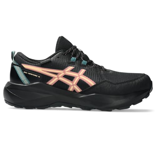 ASICS Women's Gel-Venture 11 Waterproof Running Shoes, 10, Black/Apricot Crush