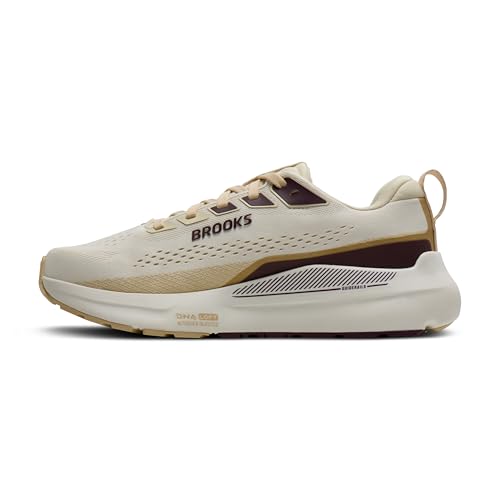 Brooks Women’s Ariel GTS 26 Supportive Running & Walking Shoe - Coconut/Sand/Potent Purple - 9 Wide