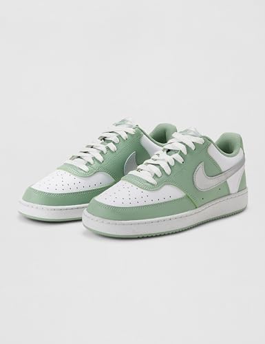 Nike Women's Court Vision Low Next Nature Shoes, Steam/Metallic Silver-White, 9