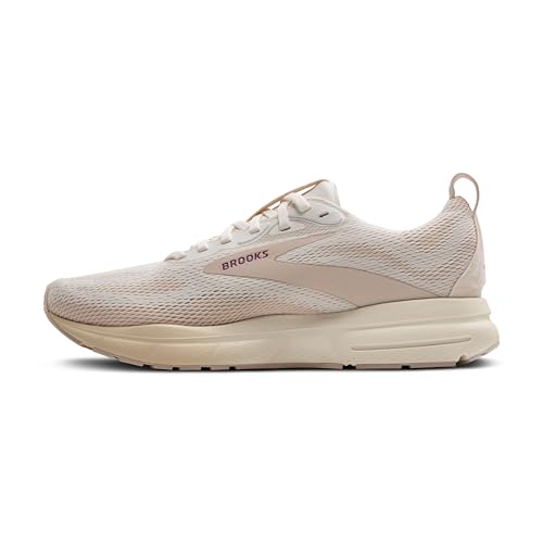 Brooks Women’s Trace 4 Neutral Running Shoe - Coconut Milk/Almond/Purple - 9 Medium