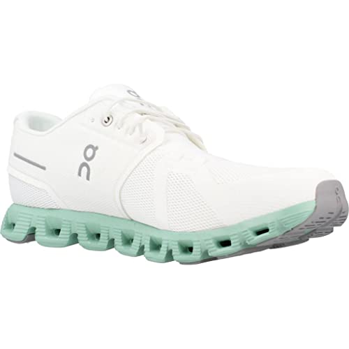 On Mens Cloud 5 Running Shoes, Undyed-White/Creek, 10.5 US