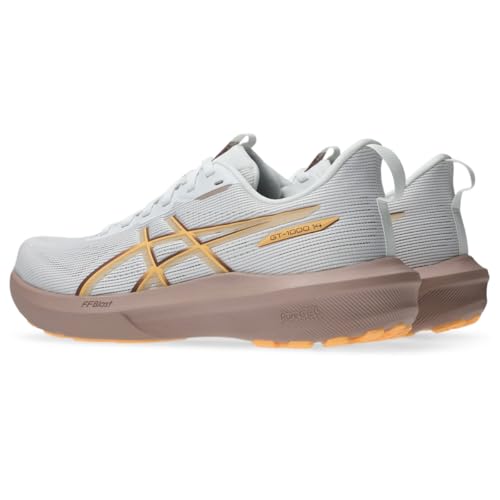 ASICS Women's GT-1000 14 Running Shoes, 8.5, White/Rubble RED