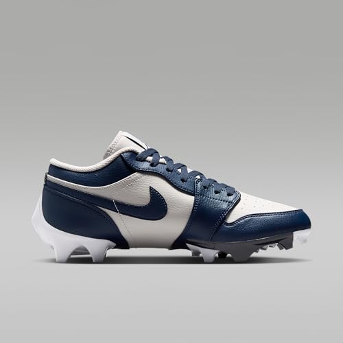 Jordan 1 Low TD Men's Football Cleat (Wolf Grey/White/College Navy) Size 10.5