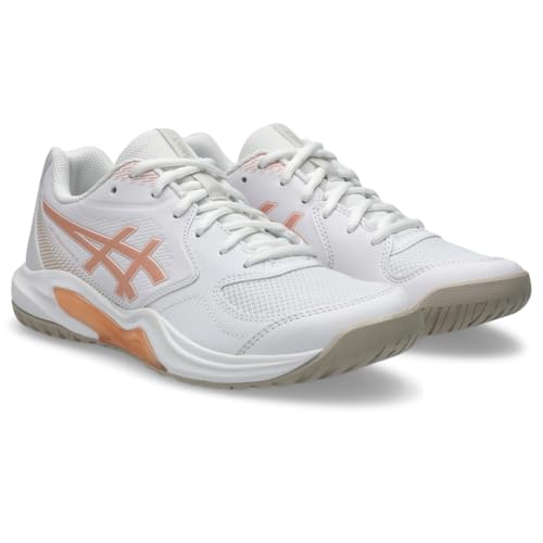 ASICS Women's Gel-Dedicate 9 Tennis Shoes, 8, White/Cantaloupe
