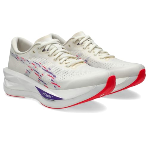ASICS Women's SONICBLAST Running Shoes, 10, Cream/Blue Fade