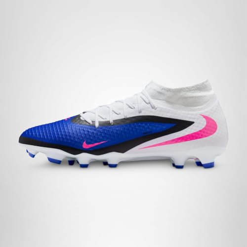 Nike Phantom 6 High Academy Multi-Ground Soccer Cleats (Racer Blue/White/Pink Blast) Size 10